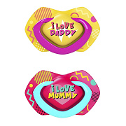 Пустышка силиконовая Canpol babies Neon Love симметричная 0-6 мес 2 шт 22/652 розовый