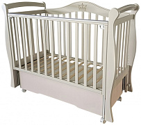 Детская кроватка Кедр Bella 1 New с ящиком и маятником кашемир