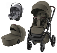 Коляска 3 в 1 Britax Roemer Smile 5Z LUX и автокресло Baby-Safe Core Frost Grey Urban Olive