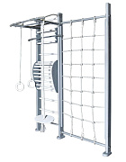 Детский спортивный комплекс Perfetto Sport Scala in legno con rete 1 grigio