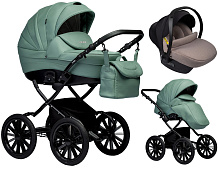 Детская коляска Indigo Special Plus 3 в 1 с автокреслом Avionaut Cosmo Beige Is05 шалфей кожа