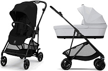 Коляска Cybex Melio Carbon 2 в 1 Magic Black с дождевиком/Fog Grey