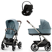 Коляска Cybex Talos S Lux TPE Cloud G3 Magic Black 3 в 1 Stormy Blue с дождевиками