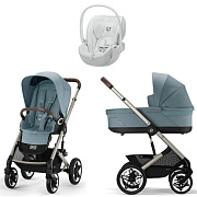 Коляска Cybex Talos S Lux TPE complete Cloud T Urban Mobility White 3 в 1 Stormy Blue с дождевиками