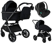 Детская коляска Pituso Mayla Plus 3 в 1 с автокреслом Baesa Black Black/Graphite