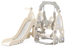 Горка с качелями UNIX Kids Car Grey