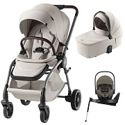 Коляска 3 в 1 Britax Roemer RIO LUX и автокресло Baby-Safe PRO LUX Urban Olive + Vario Base 5Z Soft Taupe