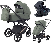 Детская коляска Rant Garda 4 в 1 с автокреслом Miro Dark Grey и базой Olive