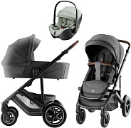 Коляска 3 в 1 Britax Roemer Smile 5Z Style и автокресло Baby-Safe Pro Style Sage green Mineral Grey