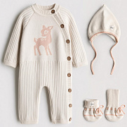 Комплект Mimibaby 3в1 Оленёнок (хлопок) HL0079 молочный 56