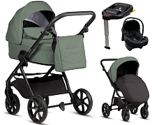 Детская коляска Tutis Leo 3 Plus 4 в 1 с автокреслом Elo Lux EduSky Black и базой 15822039 Sage
